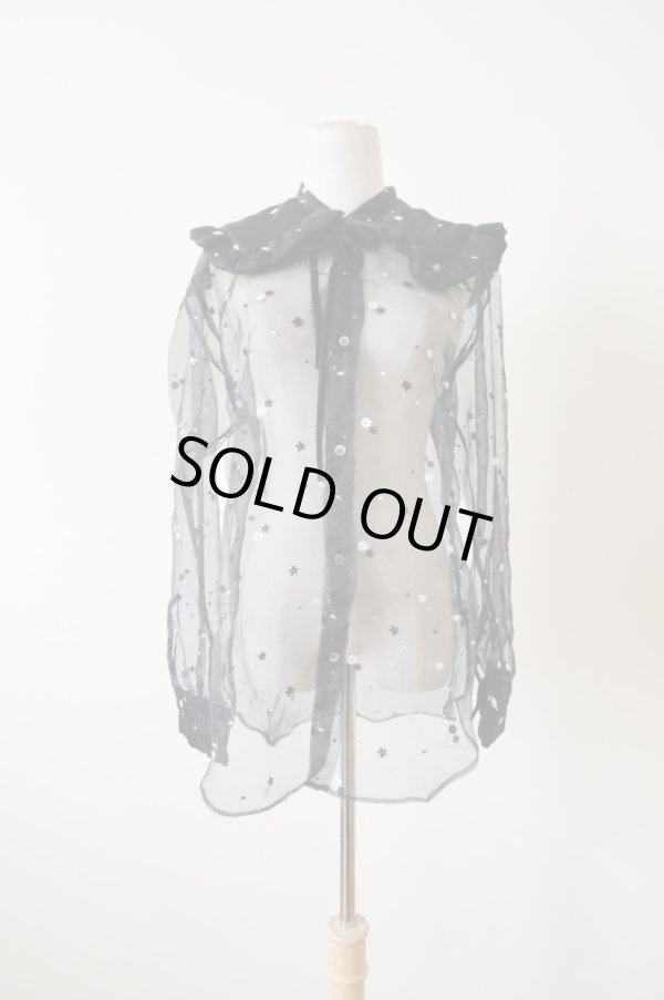 画像1: naokitomizuka (ナオキトミヅカ) Embroidery organdy shirt (1)