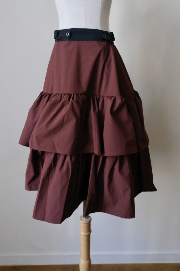 画像2: NON TOKYO 3WAY TIERED SKIRT wine (2)