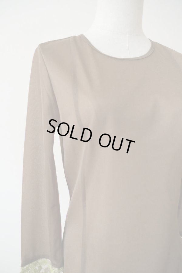 画像4: AOIWANAKA  レースカフスシアーカットソー brown (4)