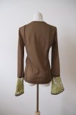 画像3: AOIWANAKA  レースカフスシアーカットソー brown (3)
