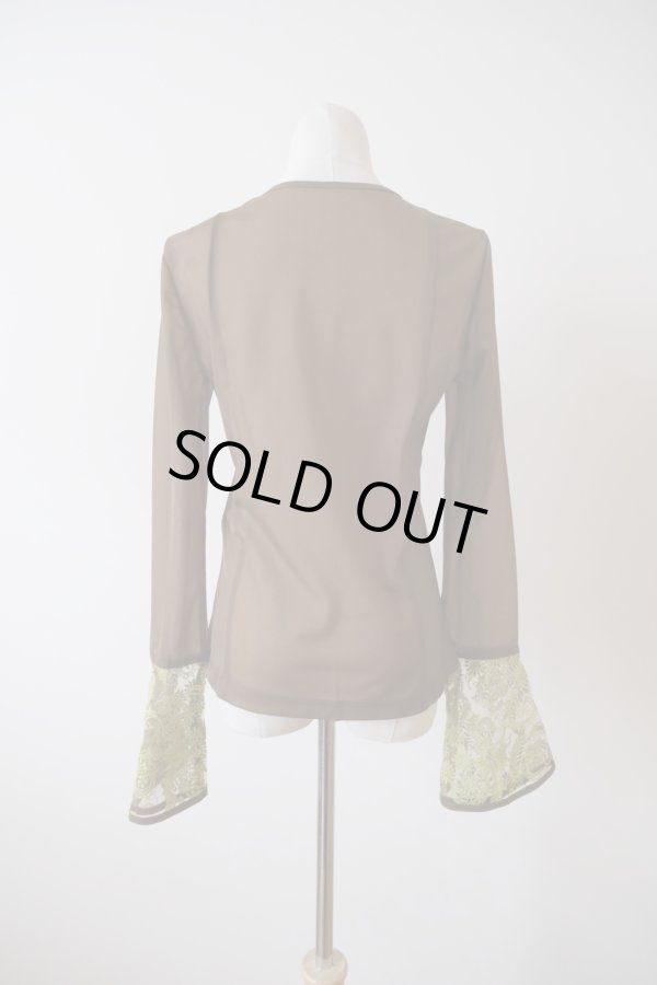 画像3: AOIWANAKA  レースカフスシアーカットソー brown (3)