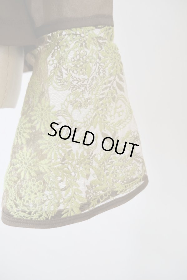 画像6: AOIWANAKA  レースカフスシアーカットソー brown (6)