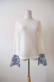 画像1: AOIWANAKA  レースカフスシアーカットソー white (1)