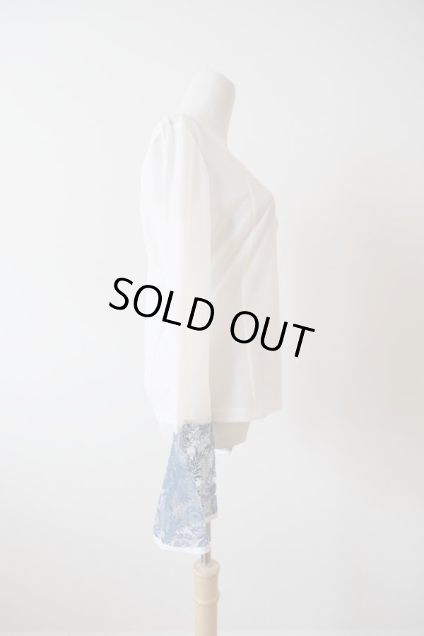 画像2: AOIWANAKA  レースカフスシアーカットソー white (2)