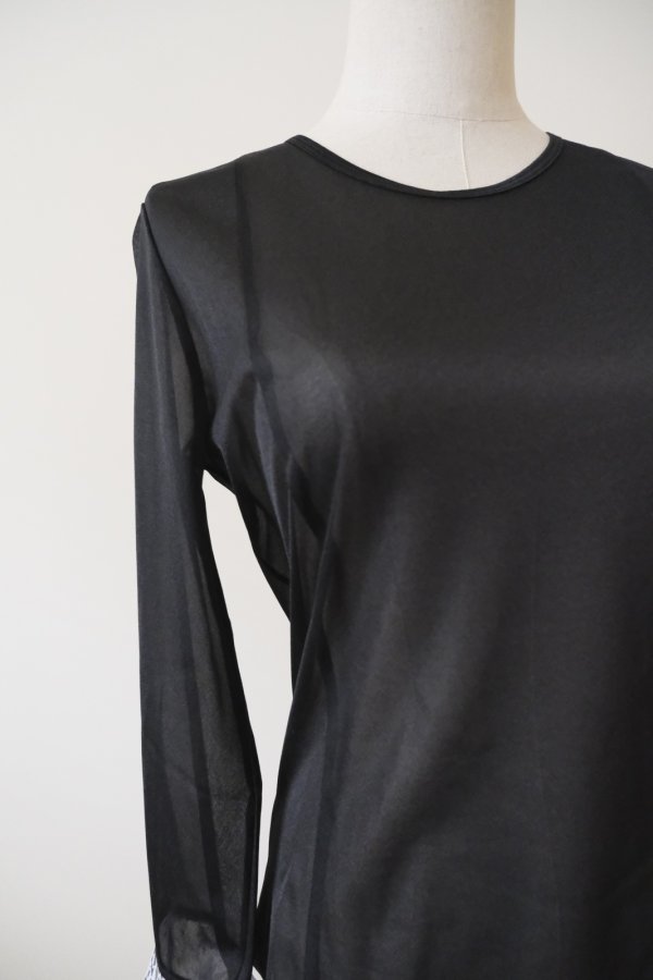 画像4: AOIWANAKA  レースカフスシアーカットソー  black (4)