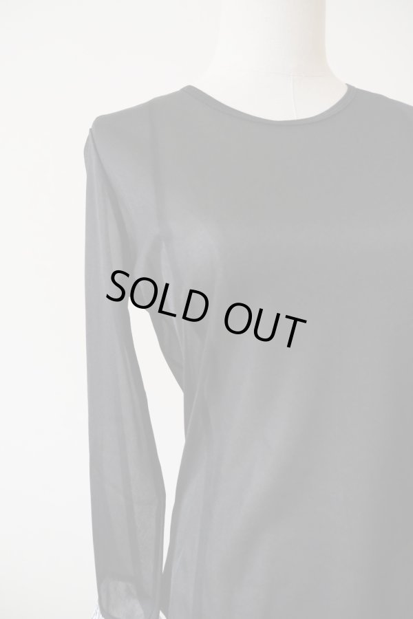 画像4: AOIWANAKA  レースカフスシアーカットソー  black (4)