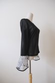 画像2: AOIWANAKA  レースカフスシアーカットソー  black (2)