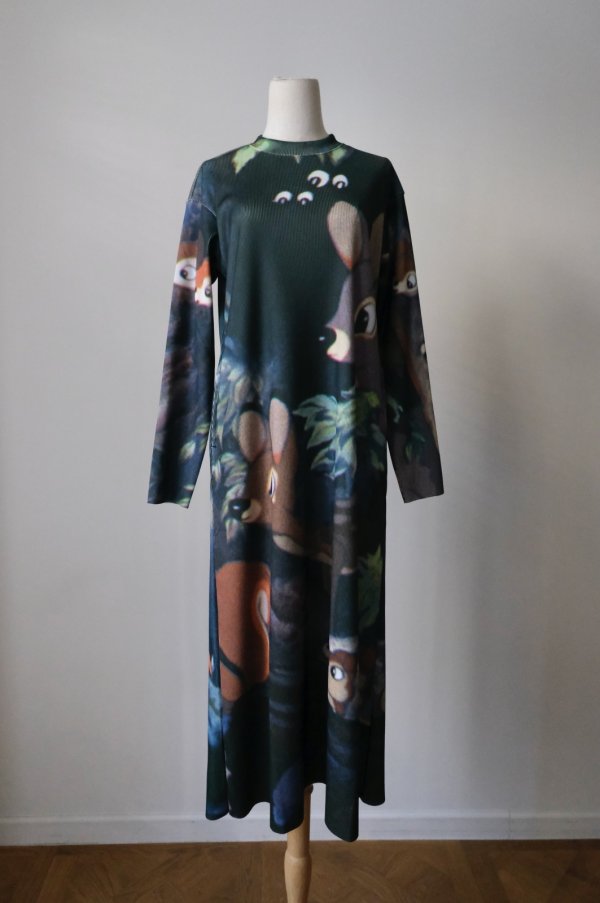 画像1: NON TOKYO 【Disney collection】PRINT RIB L/S ONE-PIECE  (1)