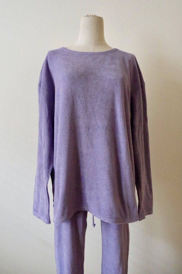 画像1: kéngo (ケンゴ )cotton linen pile long tee lavender (1)