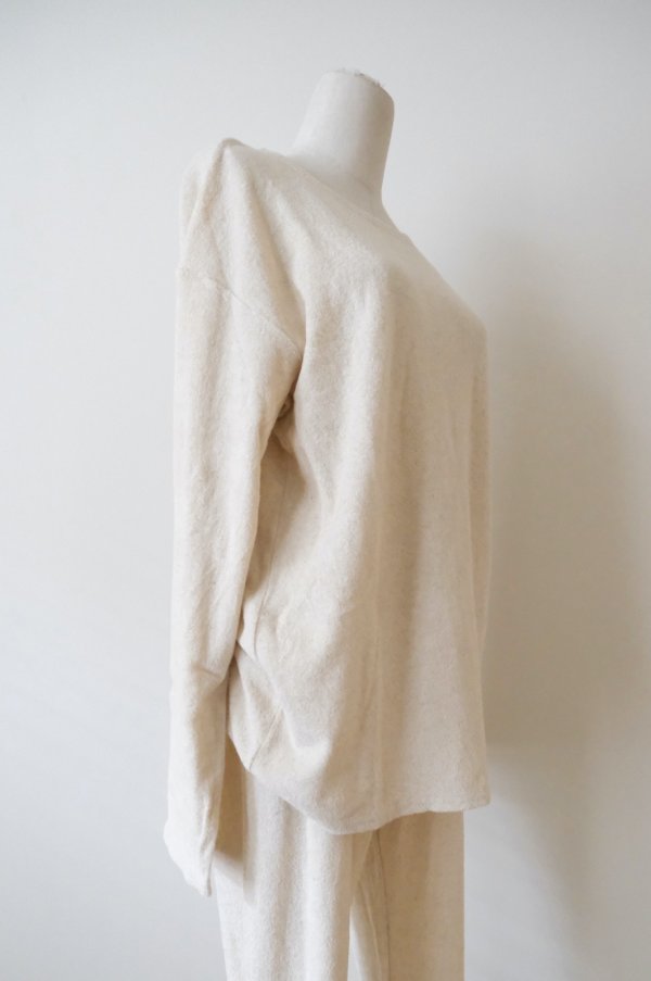 画像2: kéngo (ケンゴ )cotton linen pile long tee kinari (2)