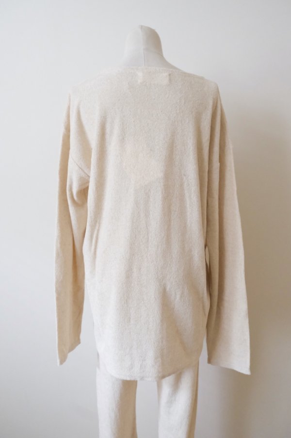 画像3: kéngo (ケンゴ )cotton linen pile long tee kinari (3)