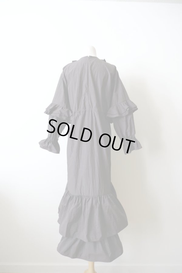 画像3: naokitomizuka (ナオキトミヅカ) Nylon ruffled dress brown (3)