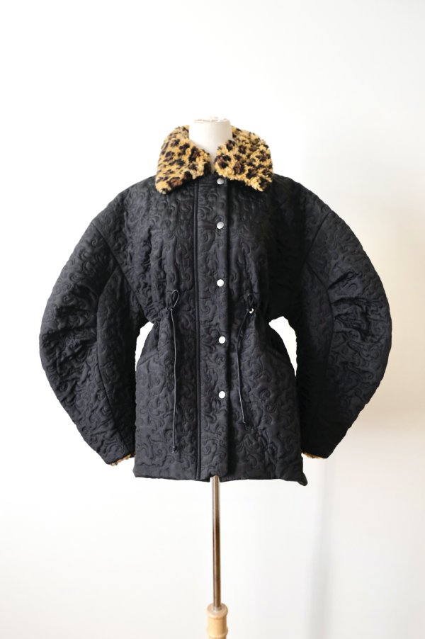 画像1: DECO depuis 1985  BOTANICAL QUILT JACKET　black (1)