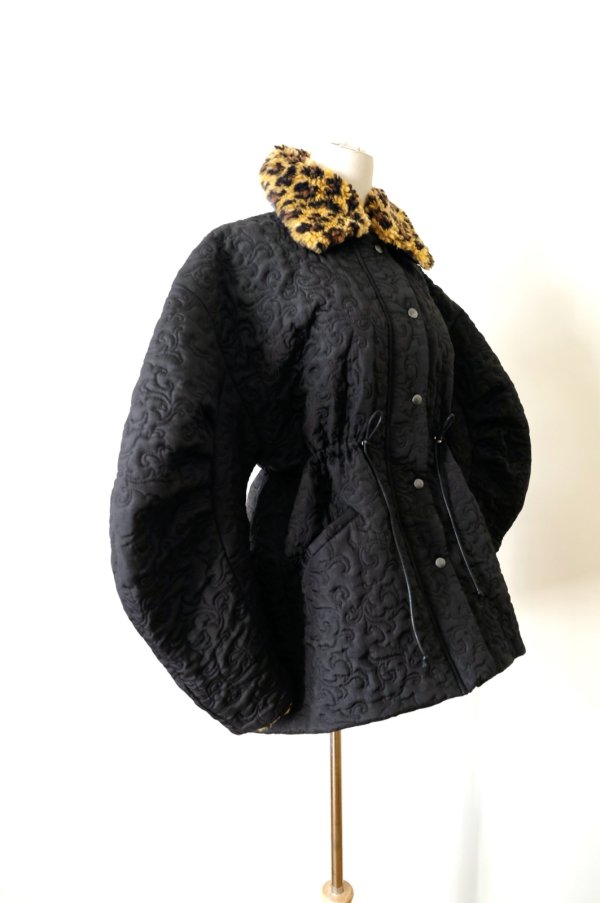 画像2: DECO depuis 1985  BOTANICAL QUILT JACKET　black (2)