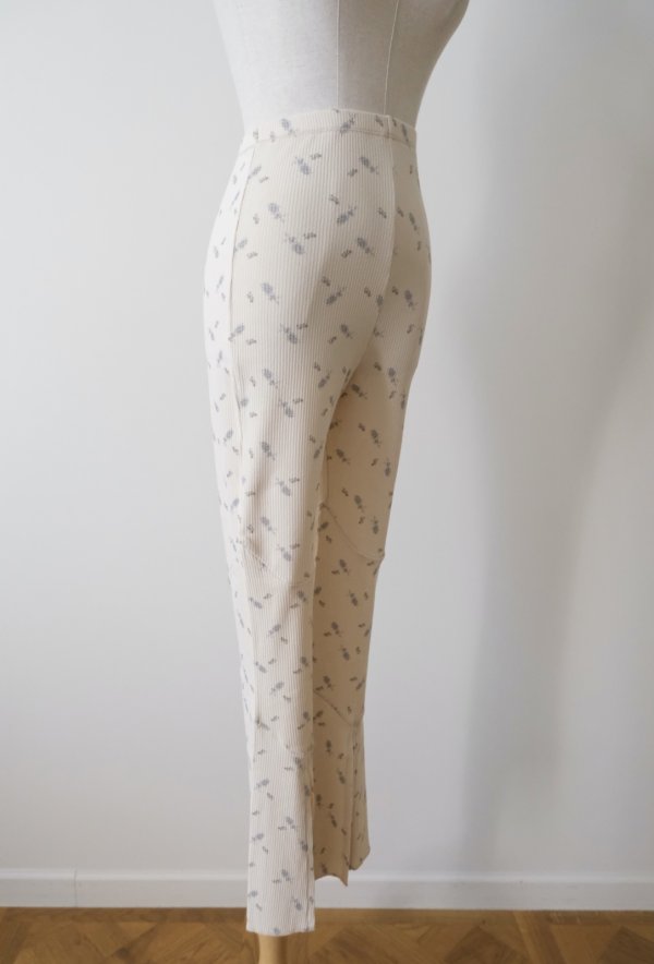 画像2: DECO depuis 1985 RIB PRINT PANTS PURPLE FLOWER (2)
