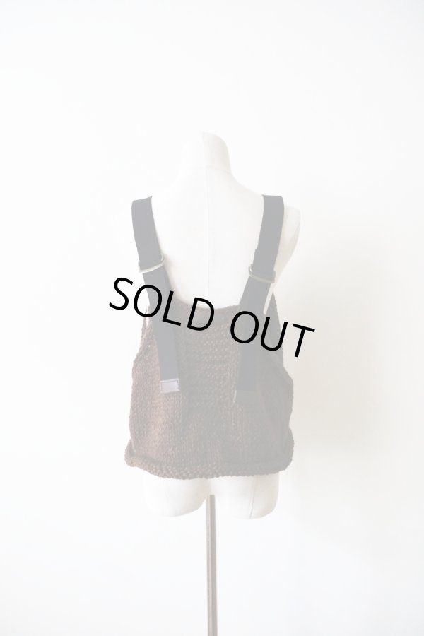 画像2: uca  hand-knit hunting vest brown (2)
