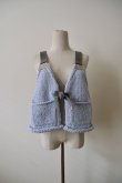 画像1: uca hand-knit hunting vest sax blue (1)