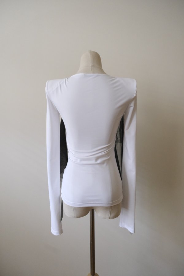 画像3: YUUNA ICHIKAWA  Drape Scarf Shoulder Pad Tops (3)