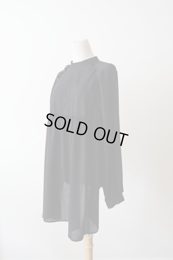 画像2: YuumiAria(ユウミアリア)EMBROIDARY SHIRT black (2)