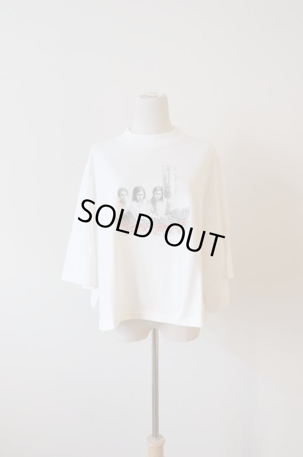 画像1: bedsidedrama Sisters Flare Tee WHITE (1)