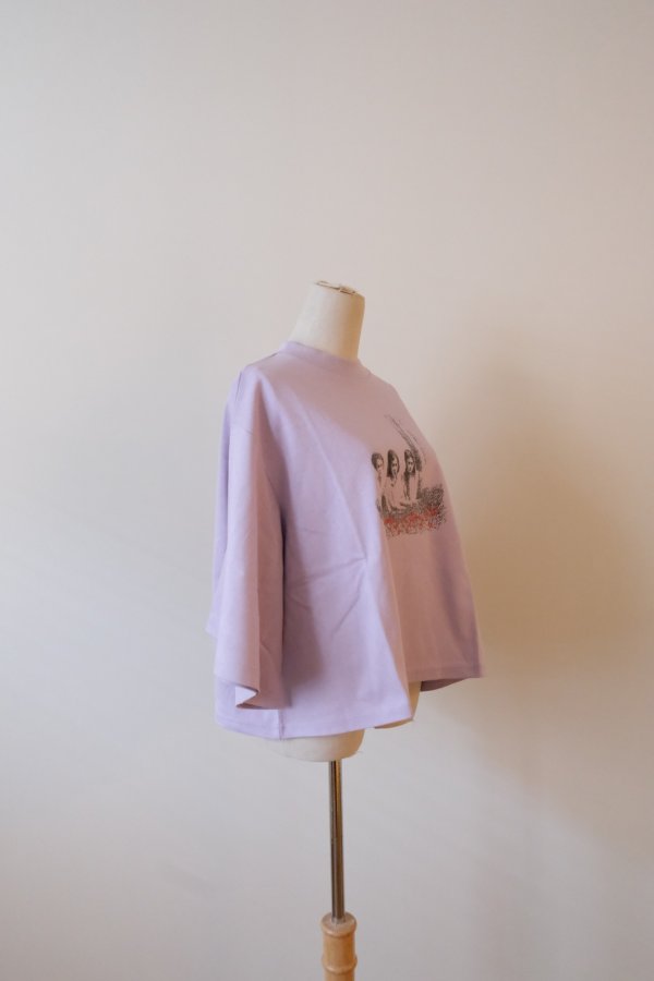 画像2: bedsidedrama Sisters Flare Tee LAVENDER (2)