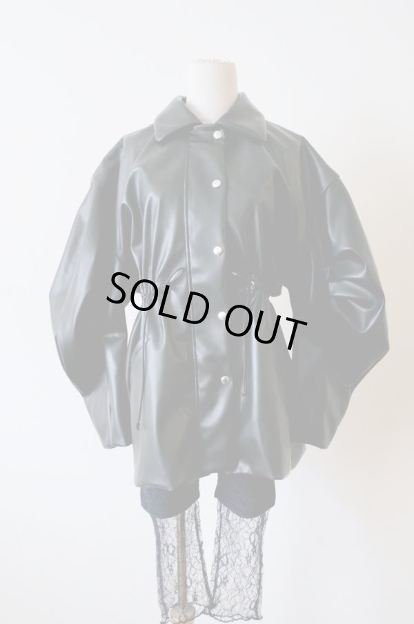 画像1: DECO depuis 1985  FAKE LEATHER OPEN JACKET (1)