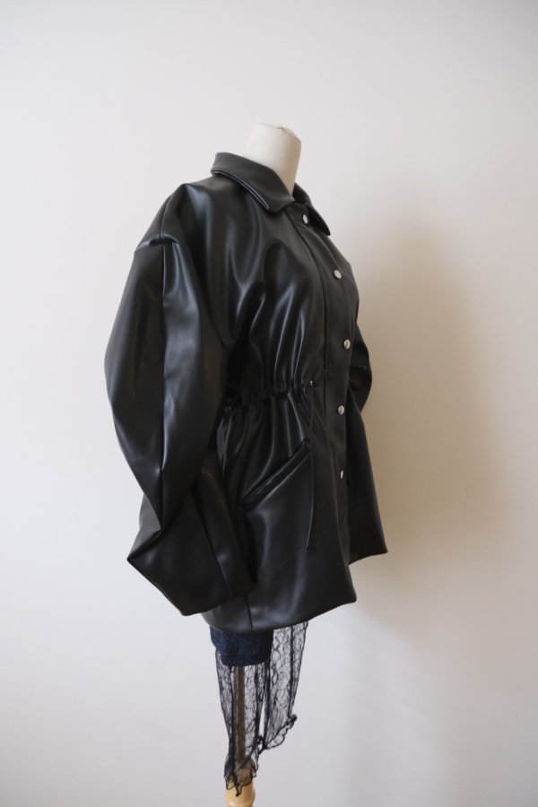 画像2: DECO depuis 1985  FAKE LEATHER OPEN JACKET (2)