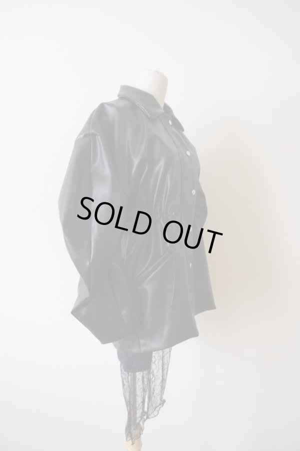 画像2: DECO depuis 1985  FAKE LEATHER OPEN JACKET (2)