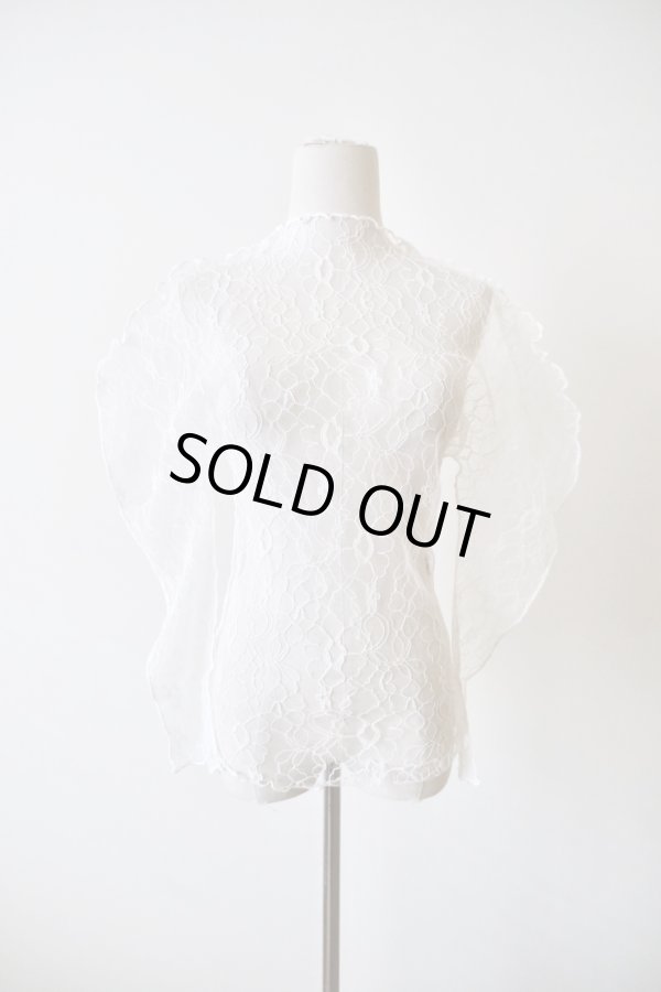 画像1: DECO depuis 1985  LINE CODE LACE UNE TOPS white (1)