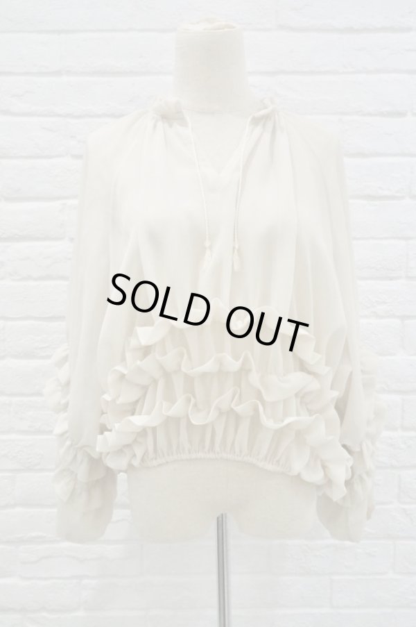 画像1: sowa  (ソーワ) viola ciffon blouse ivory (1)