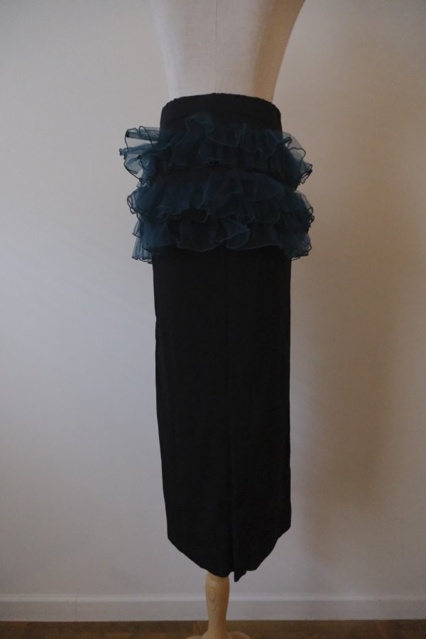 画像2: NON TOKYO PRINT RIB SKIRT black (2)