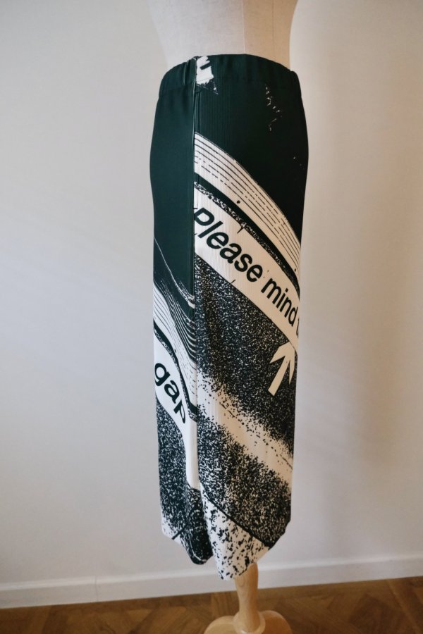 画像2: NON TOKYO PRINT RIB SKIRT green (2)