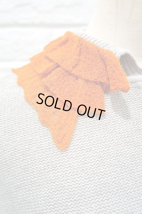 画像4: NON TOKYO（ノントーキョー） フリルカラーニットポロ　grey (4)