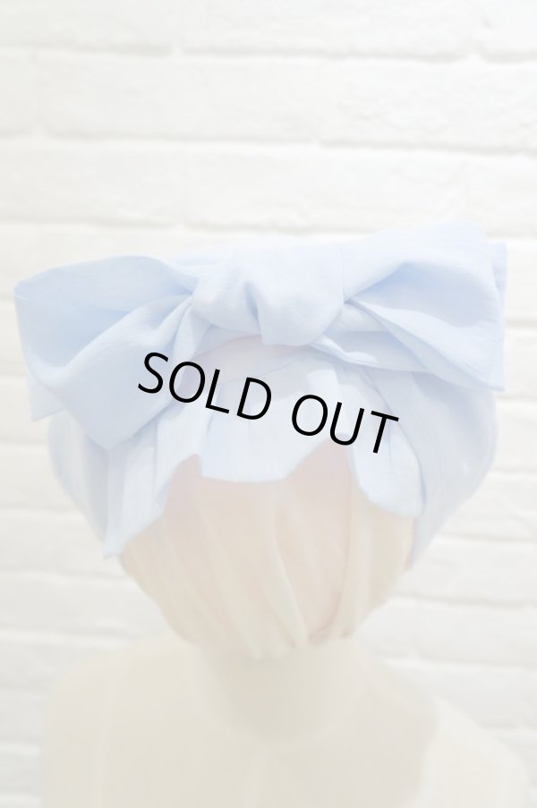 画像2: cikolata (チコラータ) 綿シフォンへアターバン　blue (2)