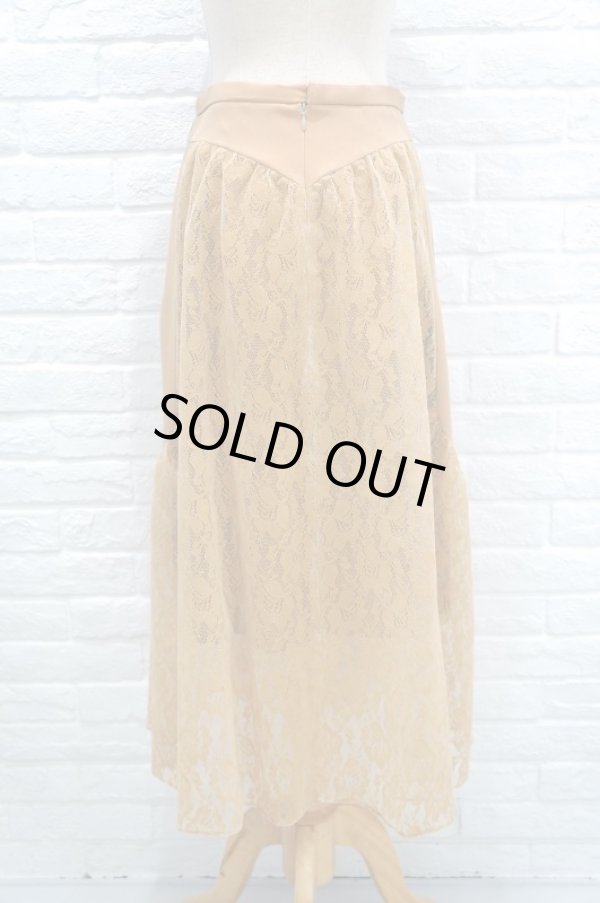 画像3: LOKITHO （ロキト）　FLOCKEY LACE GYATHRED SKIRT beige (3)