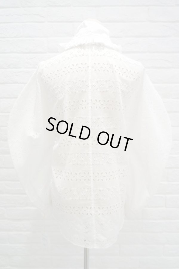 画像4: DECO depuis 1985 (デコ ドゥピュイイチキューハチゴー) 60 RAWN LACE HIGH NECK SHIRTS white (4)