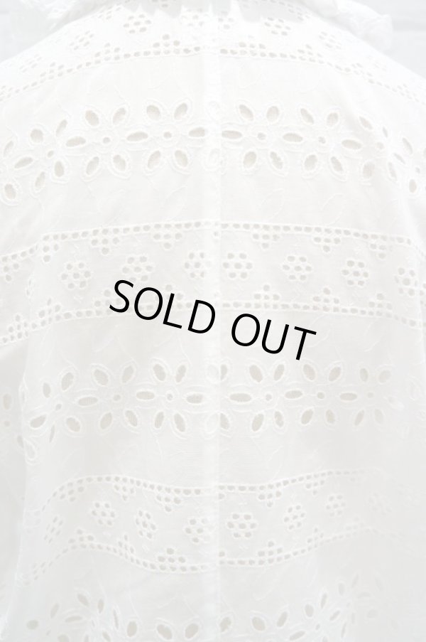 画像9: DECO depuis 1985 (デコ ドゥピュイイチキューハチゴー) 60 RAWN LACE HIGH NECK SHIRTS white (9)