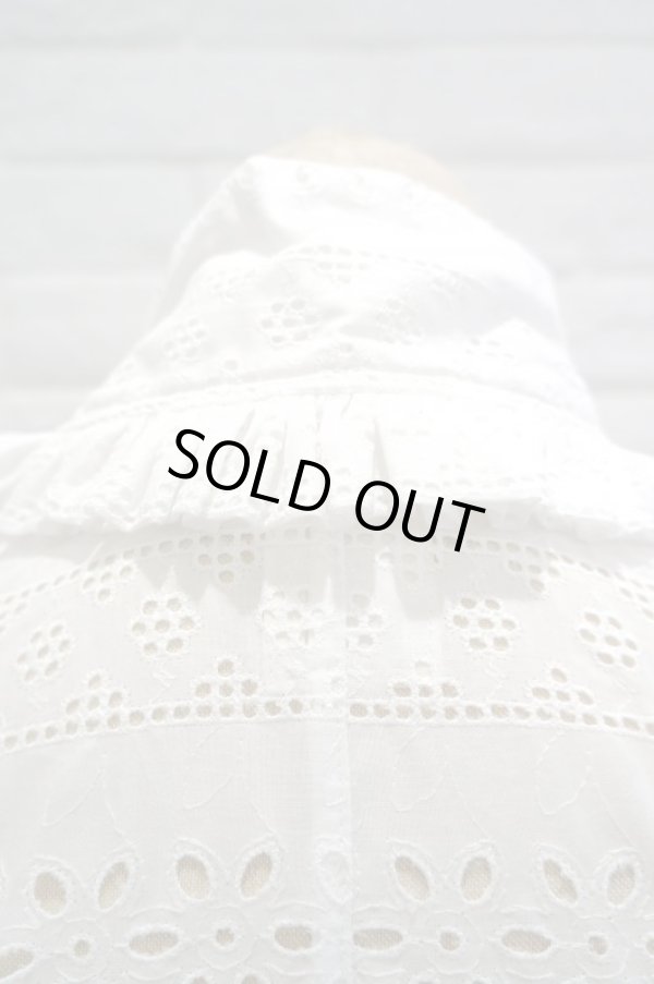 画像8: DECO depuis 1985 (デコ ドゥピュイイチキューハチゴー) 60 RAWN LACE HIGH NECK SHIRTS white (8)