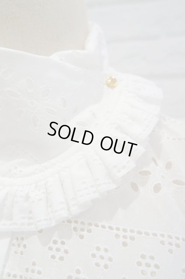 画像5: DECO depuis 1985 (デコ ドゥピュイイチキューハチゴー) 60 RAWN LACE HIGH NECK SHIRTS white (5)