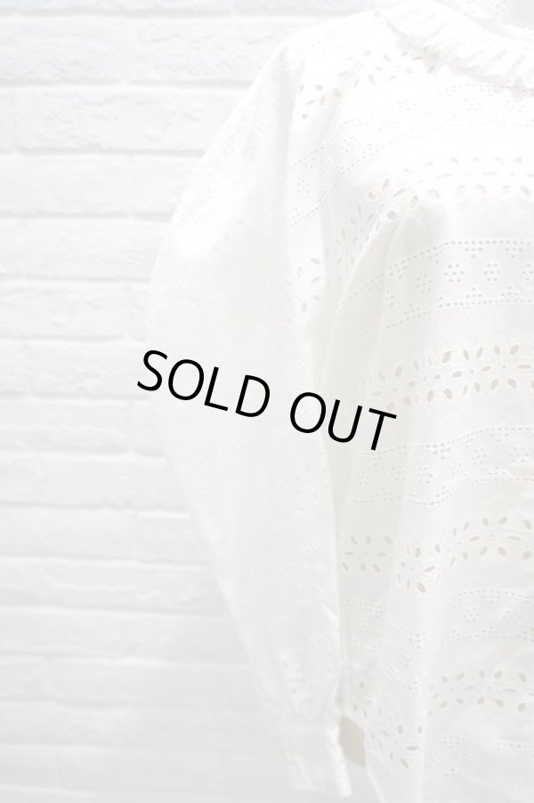 画像7: DECO depuis 1985 (デコ ドゥピュイイチキューハチゴー) 60 RAWN LACE HIGH NECK SHIRTS white (7)