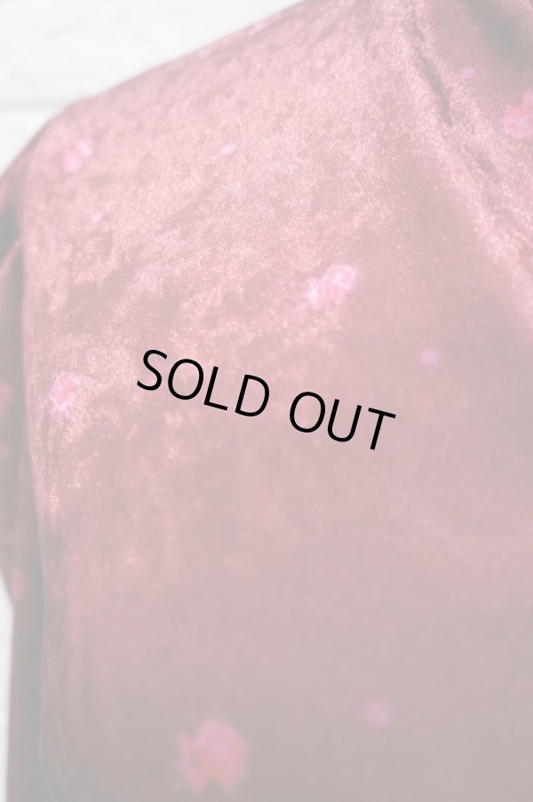 画像7: DECO depuis 1985 (デコ ドゥピュイイチキューハチゴー) Flower pt velvet tops azuki (7)