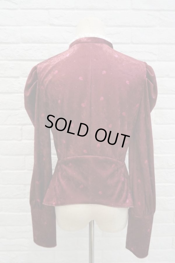 画像4: DECO depuis 1985 (デコ ドゥピュイイチキューハチゴー) Flower pt velvet tops azuki (4)