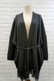 画像1: YuumiARIA WOOL RIB CARDIGAN  grey (1)