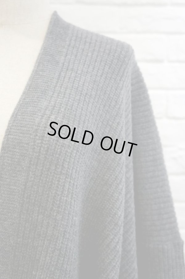 画像6: YuumiARIA WOOL RIB CARDIGAN  grey (6)