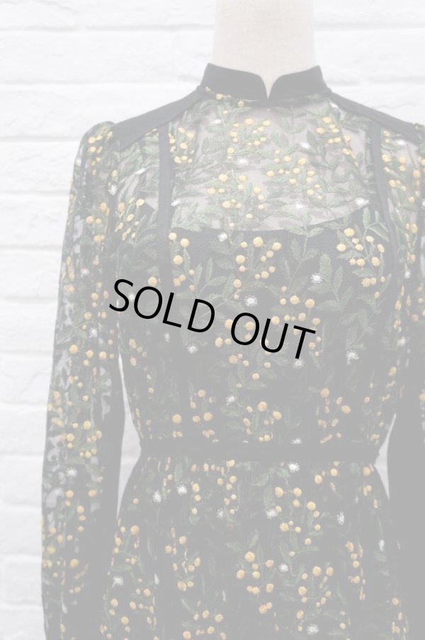 画像5: LOKITHO （ロキト）　EMBROIDERY FLARED DRESS ミモザ 刺繍ワンピース  yellow (5)