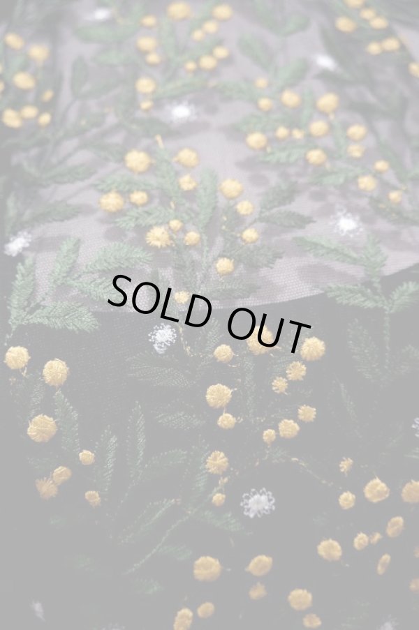 画像6: LOKITHO （ロキト）　EMBROIDERY FLARED DRESS ミモザ 刺繍ワンピース  yellow (6)