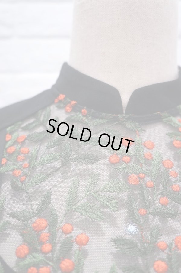 画像9: LOKITHO (ロキト) EMBROIDERY FLARED DRESS  red (9)