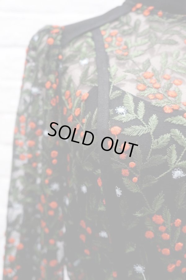 画像5: LOKITHO (ロキト) EMBROIDERY FLARED DRESS  red (5)