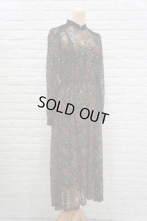 LOKITHO （ロキト） EMBROIDERY FLARED DRESS red - The Galaxy