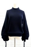 画像1: LOKITHO （ロキト） BIG SLEEVE HIGH NECK KNIT navy (1)